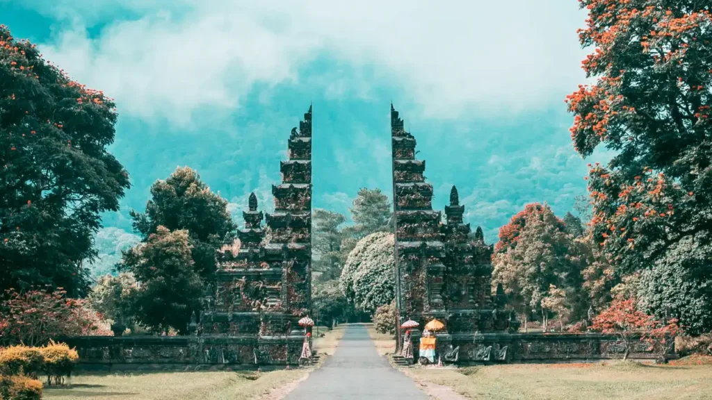 The famous Handara Gate in Bali, a popular attraction near Banyumala Waterfall