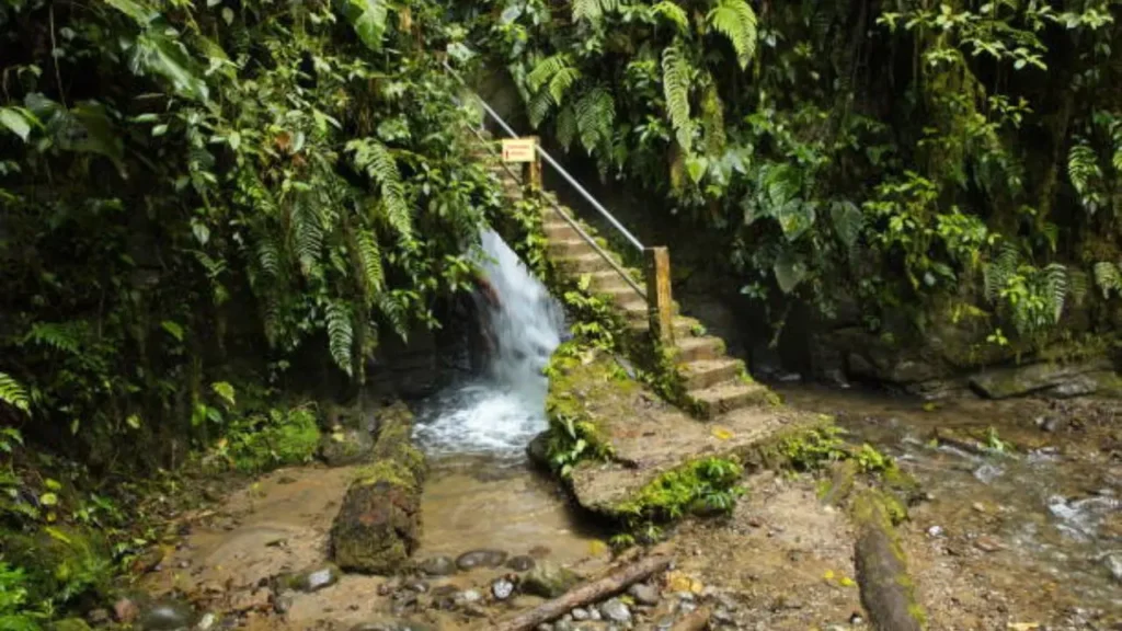 The entrance and ticket booth of Leke Leke Waterfall in Bali